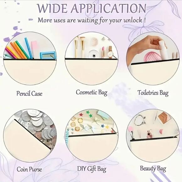 Daisy Floral Cosmetic Bag 7x8 -  Multi-Functional Makeup Pouch - Picture 9 of 9